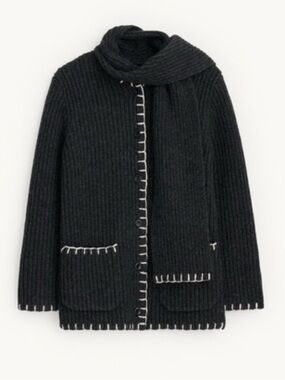 Alex Mill Marylebone Wool Cardigan Sweater Jacket & Matching Scarf Size Medium